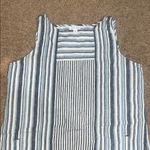 J. Jill Love Linen Nautical Multi Stripe Sleeveless Pullover Shift Dress Blue M Size M Photo 2