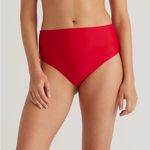 Quince NWT Italian High Rise Cherry Red Bikini Bottom Swimwear Sz L 🍒 sold out Photo 0
