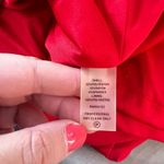 Calvin Klein Red Ruffle Crew Neck Cap Sleeve Lined Sheath Dress Size 6 Photo 7