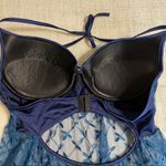 Coquette Push Up Lace Baby Doll Top Blue Size L Photo 6
