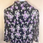 ZARA  Women's 2XL Floral Print Midi Shirt Dress Black Cottagecore‎ With Pockets Photo 4
