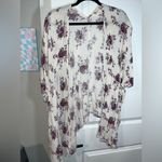 Altar'd State Altar’d State Lilac Floral Cape Short Sleeved Cardigan Oversized Size Small Photo 4