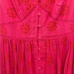 Anthropologie RANNA GIL Tomine Eyelet Midi Dress in Hot Pink NWT Photo 6