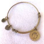 Angelica Teacher Adjustable Gold Tone Brass Bangle Bracelet Photo 2
