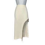 NBD White Rhinestone Fringe Midi Skirt SMALL Side Slit Western Revolve $178 NEW Photo 7