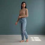 Abercrombie & Fitch size small Light brown mock / Turtleneck Sweater Bodysuit Photo 1