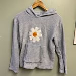 Cozy Gray Hoodie with Daisy Patch White Photo 0