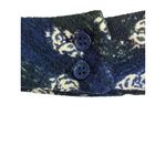 WAYF Dress Womens Medium Blue White Long Sleeve Choker Neck Keyhole Photo 2