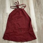 ZARA  Maroon Raw Hem Open Back Top Women’s Small Photo 2
