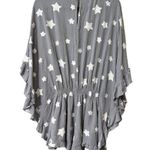 Storia  medium v-neck grey romper white embroidered starts ruffle batwing sleeves Photo 12