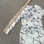 Anthropologie Lucy and Laurel Floral Wool Blend Coat Jacket Cream Gray Button Front Size Large Photo 9