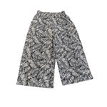 HOWON High Rise wide Leg Tropical Palazzo Pants size L White Photo 1