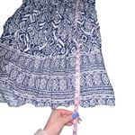 BeachLunchLounge  Short Sleeve Tassle Mini Dress Women's‎ Large Navy Blue Aztec Photo 6