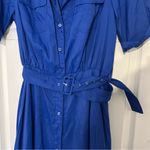 STAUD  Millie Lapis Belted Royal Blue Maxi Shirt Dress size 10 Photo 3