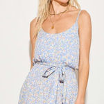 Lulus  Sunny Bliss Light Blue Floral Print Tiered Maxi Dress Photo 0