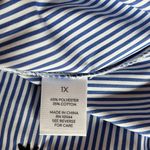 Westport  Button Down Blue & White Top Size 1X Photo 6