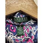Ralph Lauren Lauren Womens Button Up Shirt 1X Paisley Floral Blue Pink Artsy Photo 3