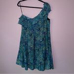 Jessica Simpson Size 14 Dress One Shoulder Ruffle A Line Blue Floral Photo 7