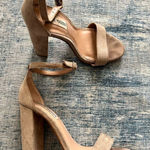 Steve Madden  Beige Carrson High Heel Ankle Strap Block Heel Sandal Size 6 Photo 0