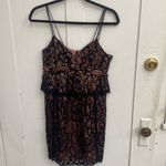 Nanette Lepore NWT  Sz 4 Mini Slip Dress Black Lace Peplum V-neck Romantic Goth Photo 3