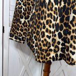 Chico's  Leopard Print Crinkle Upper Button Up‎ Boyfriend Shirt Tan Black Medium 1 Photo 5