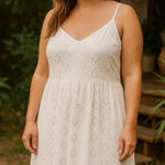 Old Navy  Womens Dress Size‎ XXL White Eyelet Boho Cottagecore Coastal Cowgirl Photo 0