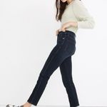Madewell  Stovepipe High Rise Straight Dark Wash Cropped Denim Jeans Photo 1