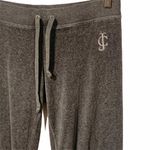 Juicy Couture Size Small Grey Velour Slim Leg Pull On Track Pant Photo 1
