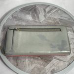 Fossil Leather Zip Around Wallet Colorblock Gray Yellow Pink RFID Style Photo 8