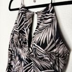 Leilani Halter Floral Palm Leaf Swim Tankini Top Size 12 Black Tropical Swimsuit Photo 1