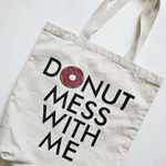 World Market Donut Mess With Me Tote Bag Black Photo 0