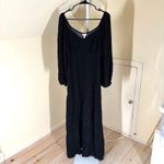 A New Day NWT Womens Long Sleeve Crepe Maxi A-Line Dress Black White Polka Dot S Photo 1