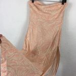 Urban Outfitters Strapless Linen Pink Zebra Slit Midi Dress Medium Photo 9