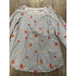 Old Navy Blue Floral Stripe Relaxed Tie-Slv Square-Neck Top - Women's S Photo 2