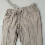 Columbia  Linen Blend Drawstring Cropped Pants Women’s Medium/27L Khaki Beige Photo 2