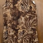 Voir Voir animal print leopard ruffle sleeveless boho fall mini dress, size 14 Brown Photo 9