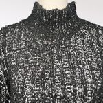 Steve Madden  Black White Marled Mock Neck Knit Sweater Large Photo 2