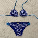 Hollister  XS and Small royal blue and white hibiscus bikini top and bottom set Photo 0
