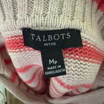 Talbots Women's Petite Striped V-Neck Hoodie Sweater Size M Photo 4