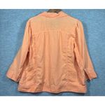 Chico's Orange Linen Jacket Size 2 / Large Womens Lightweight Button-Down Photo 3