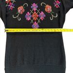 Vintage Victoria Jones Sequins Beaded Sweater Cotton Ramie Womens Large Black Photo 9