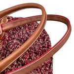 Salvatore Ferragamo Laser-Cut Leather and Crochet Bag in Original Wine Photo 8