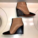 Marc by Marc Jacobs Women’s Leather Color Block Black Beige Wedge Ankle Booties Photo 3
