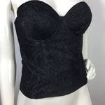 Guess Lace Bustier Corset Top Black Built In Cups Zip Up M Photo 7