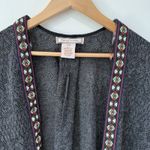 Flying Tomato Cardigan Boho Batwing Drape Open Front Gray Neutral Aztec Hippie M Photo 1