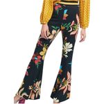 Farm Rio  x Anthropologie Floral Calla Flared Pants Bohemian Hawaiian small Photo 2