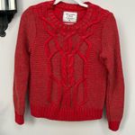 Abercrombie & Fitch Red Brown Cable Knit Sweater M Photo 0
