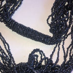 Dark Metallic Gray Black Beaded Boho Fringe Tassel Lariat Necklace Photo 3