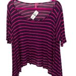 LF new Emma & Sam ☀︎︎ Oversized Stripe Hi Lo Hem Tee ☀︎︎ Pink Purple ☀︎︎ Size XS Photo 13