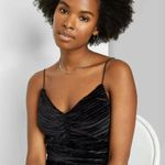 Wild Fable NWT Black Velvet Strappy Pleated Bralette Crop Top Party New Large Photo 1